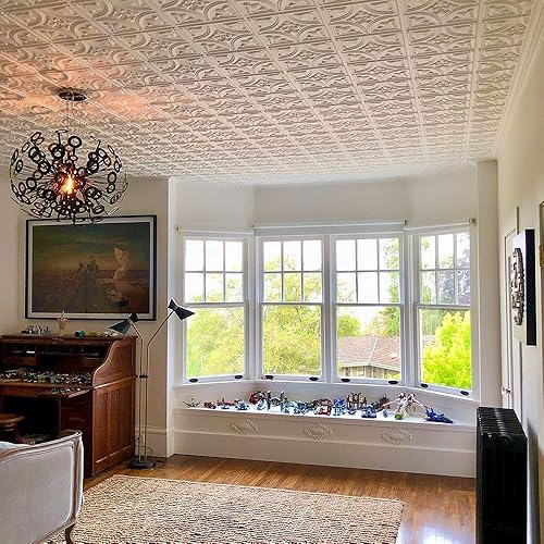 Miniatura 3 de From Plain To Beautiful In Hours 148 Tiny Tulips - Azulejos de PVC con pegamento de 2 x 2 pies, paquete de 25 unidades, color negro, 25 piezas