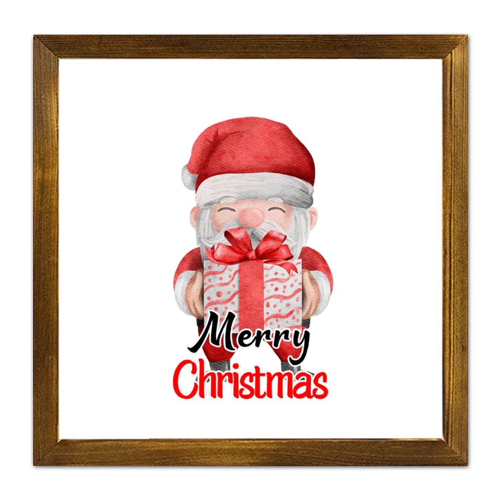Panneau en bois avec inscription Santa pour cadeau pendaison crémaillère