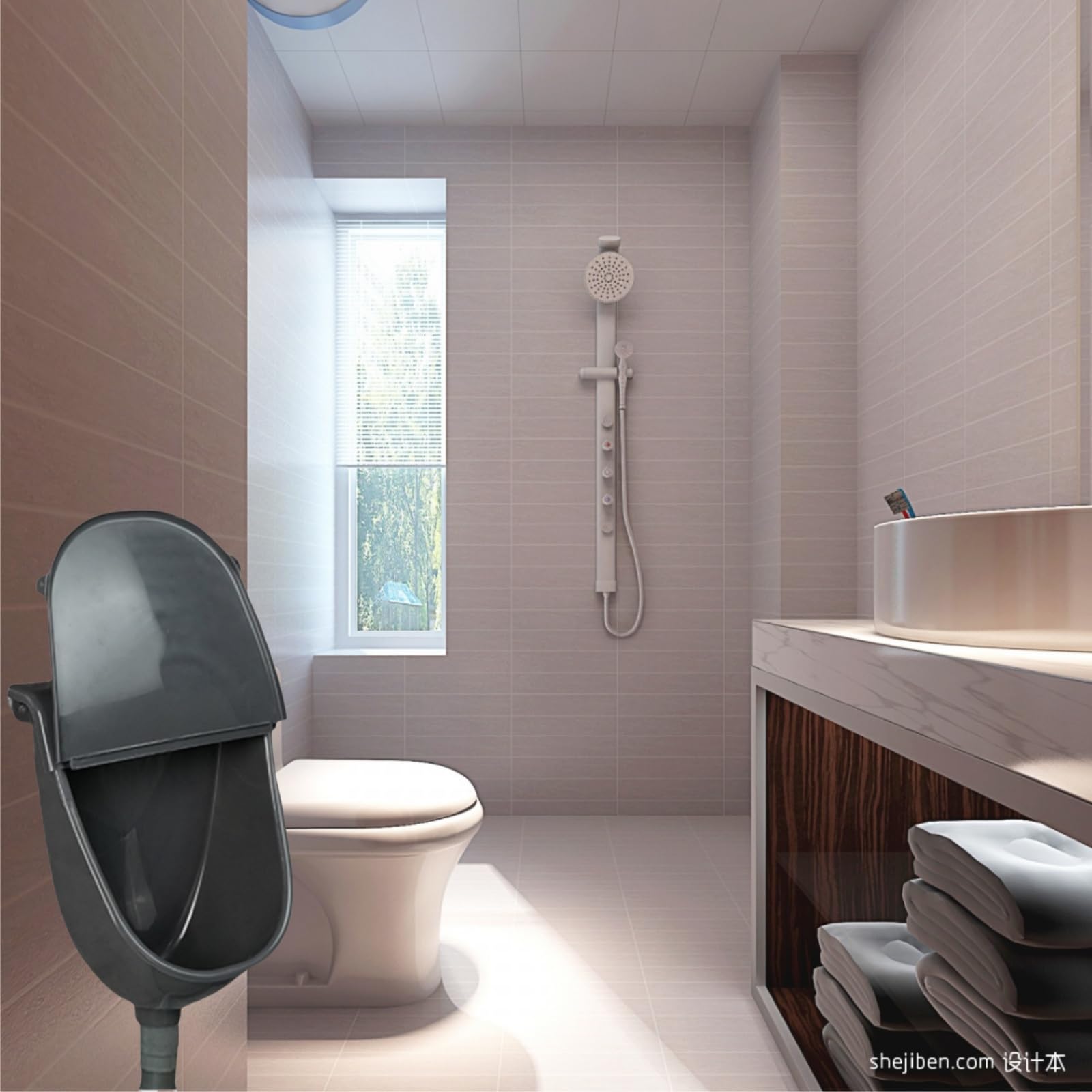Wasserlose Urinal Mit Deckel Für Männer, Wandurinal Für Den Außenbereich Mit Ablaufschlauch, Tragbare Urinabscheider Für Jungens Und Männer, Camping, Wohn-mobil, Garten (Schwarz)
