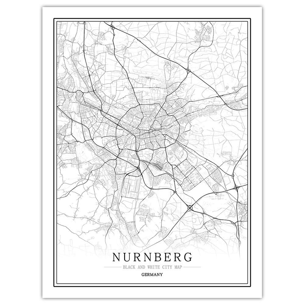 1000 sztuk puzzli dla dorosłych, drewniany Nurnberg Niemcy puzzle z motywem klasycznej czarno-białej mapy, niemożliwe puzzle klasy premium, zabawki dla całej rodziny, niezwykłe wyzwanie dla mózgu gra