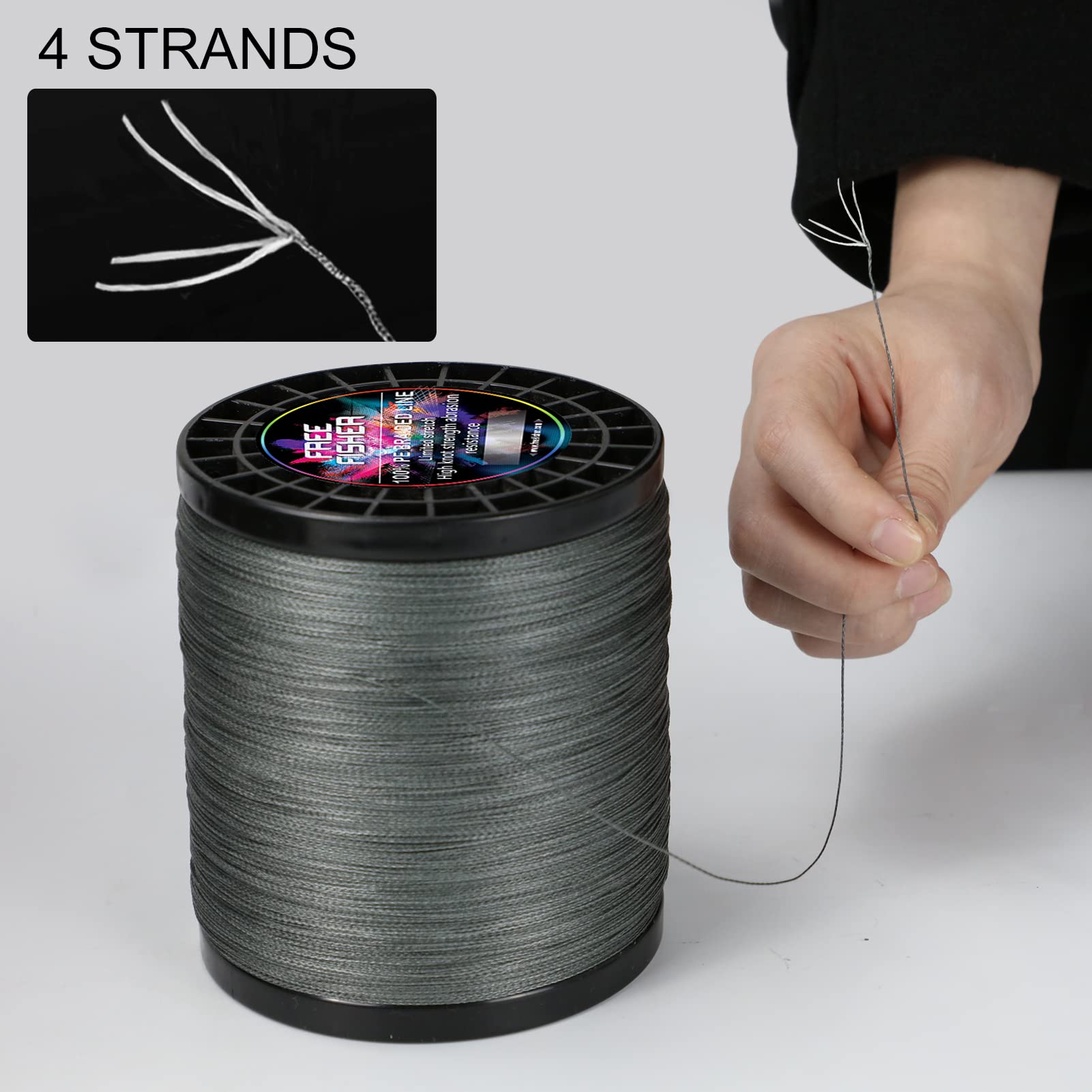 Tresse de Peche 300m/1000m/2000m 4 Brins Lisse Résistante l'usure Ligne de Pêche PE Forte Tension Ligne Mer Pêche Fil 4.5-45kg