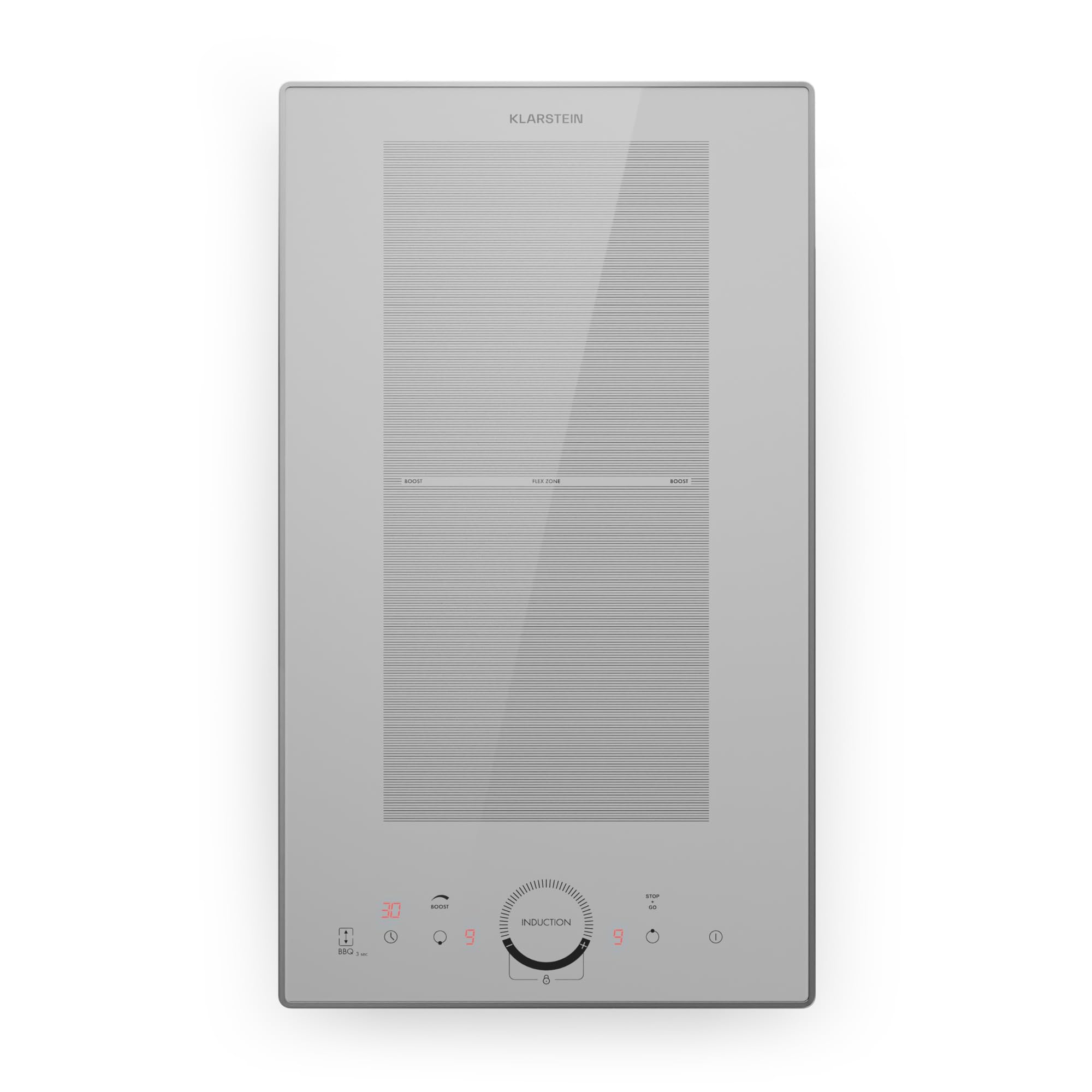 Klarstein Wpuszczana elektryczna płyta indukcyjna, podwójna płyta grzewcza, płyta indukcyjna z 2 palnikami, 3500 W x2 indukcyjne stoły kuchenne, sterowanie dotykowe, cyfrowy wyświetlacz i timer