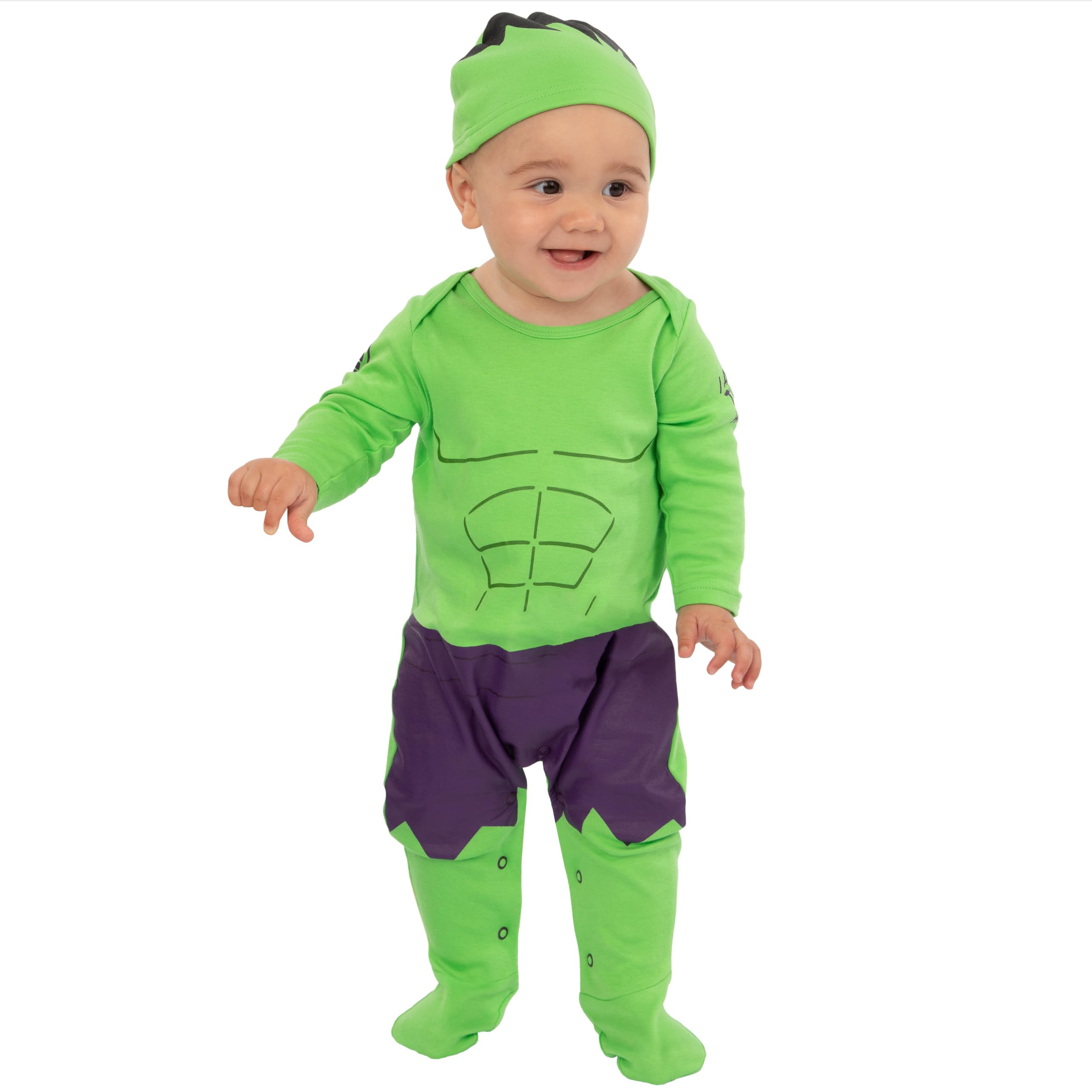 Marvel Incredible Hulk Śpiochy I Czapka Dla Dzieci | Avengers Śpioszki Dla Niemowląt