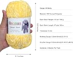 Velvet Chenille Yarn for Crocheting Handcrafts Weaving,3 Skein(Yellow)