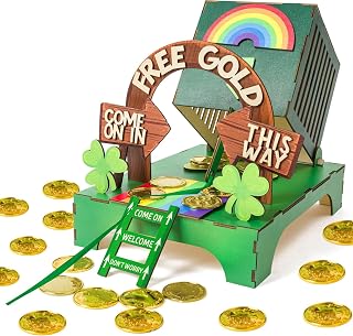 Gonoce St. Patrick's Day Decorations Leprechaun Trap Kit, Wooden St. Patrick's Day DIY Toys for Class, Irish Themed Leprechaun Trap Decorations