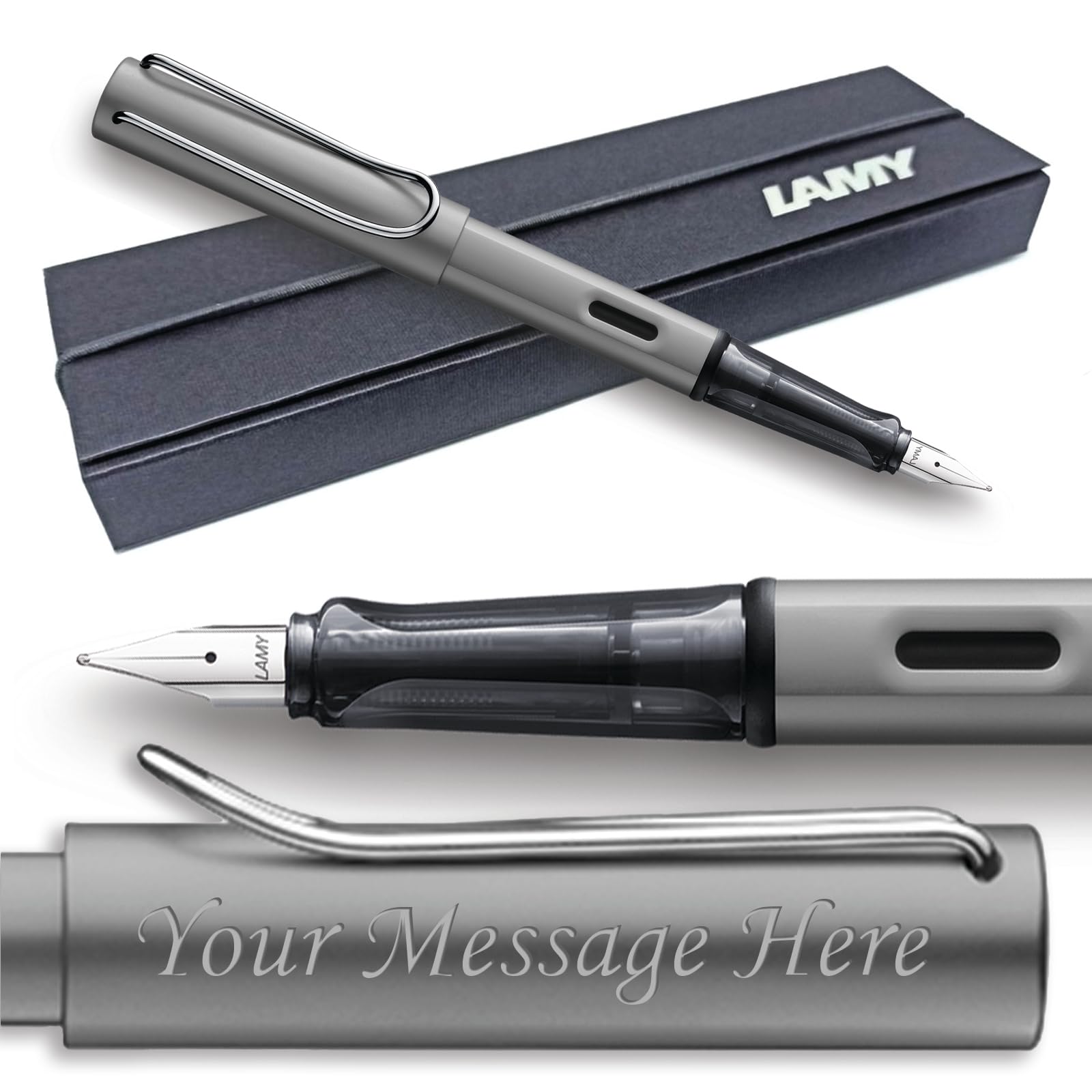 Lamy Al-Star Fountain Pen - Choose Colour/Nib Width (GIFT BOXED) - Engraving Available (Extra Fine Nib, Graphite) — image 1