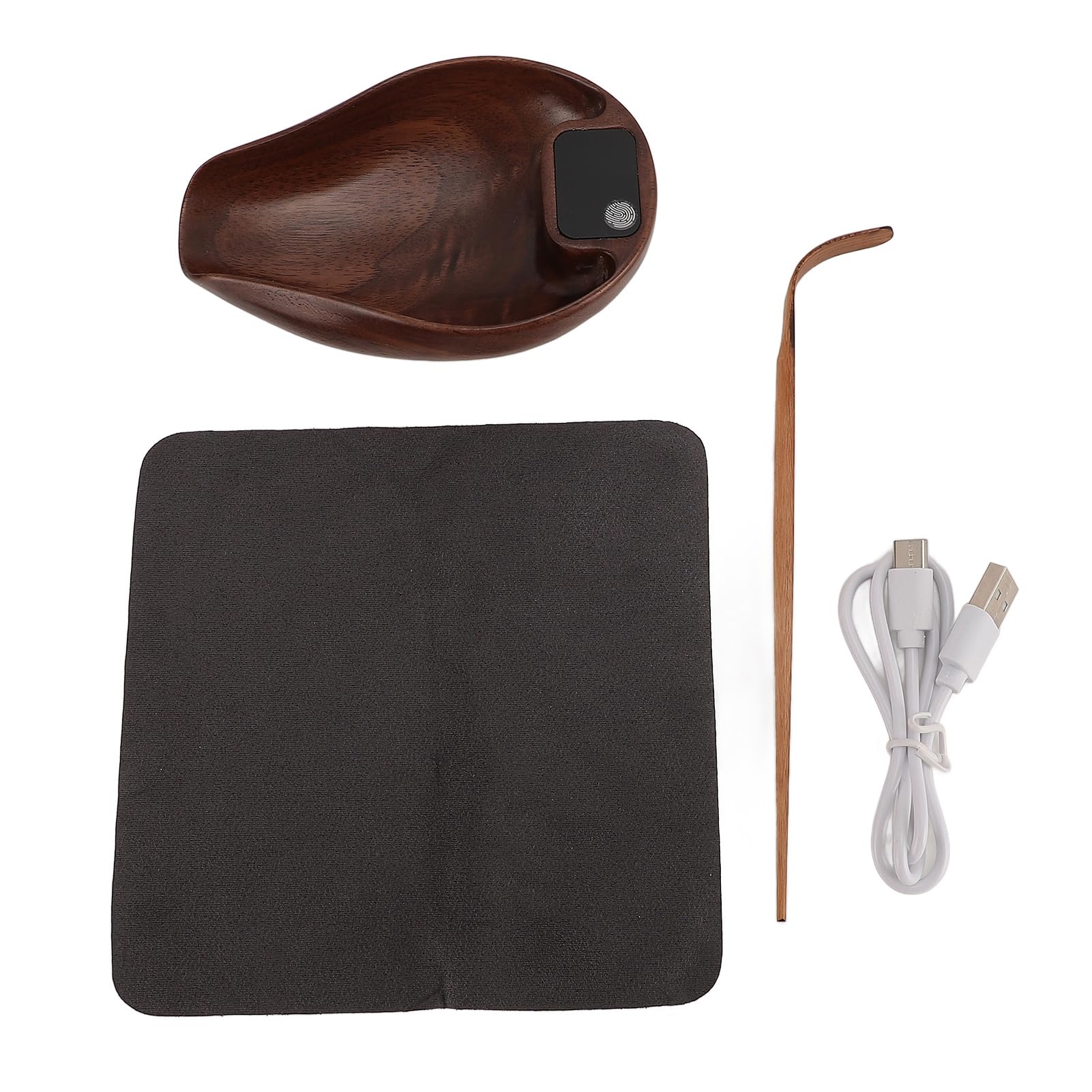 Tnfeeon Digitale Teewaage Holz, Präzisions Taschenwaage 0,1 G 0,01 Oz 0,3 Bis 200 G Wiederaufladbar for Backen Kaffee und Kochen