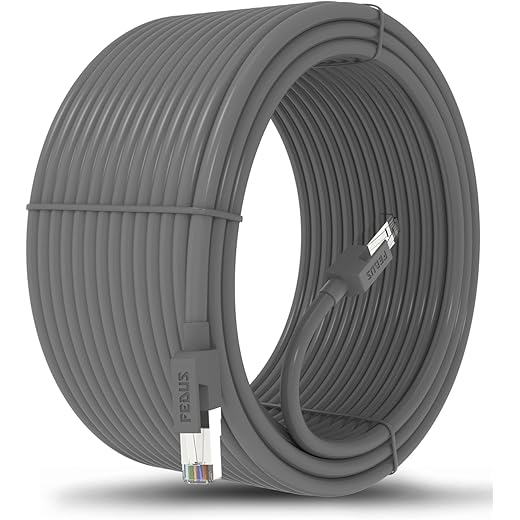 FEDUS 20 Meter Heavy Duty Outdoor Cat6 Cable Weatherproof/UV Resistant 10000mbps Ethernet Cable Suitable for Direct Burial Installations Ethernet Patch LAN Cable,Internet cable Network Cord D-Gray