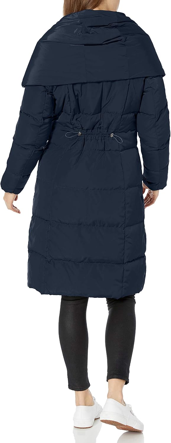 Cole Haan Women's Taffeta Down Coat With Bib Front and Dramatic Hood - Image 2