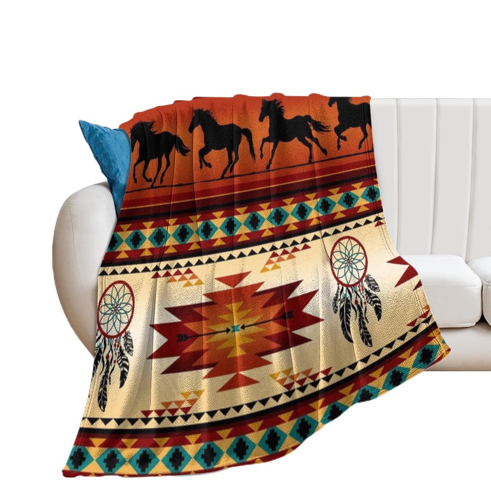Couverture en flanelle chevaux occidentaux : l'excellence d'un plaid doux et durable