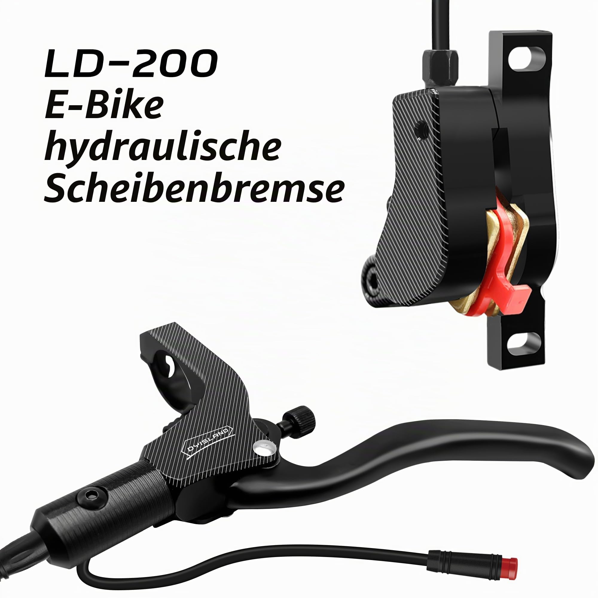 LD-200 2-Kolben-Hydraulik-Scheibenbremsen-Set für E-Bike, hydraulische 2-polige Bremskit, hydraulische Bremskit（mit Montagewerkzeugen und Schrauben）