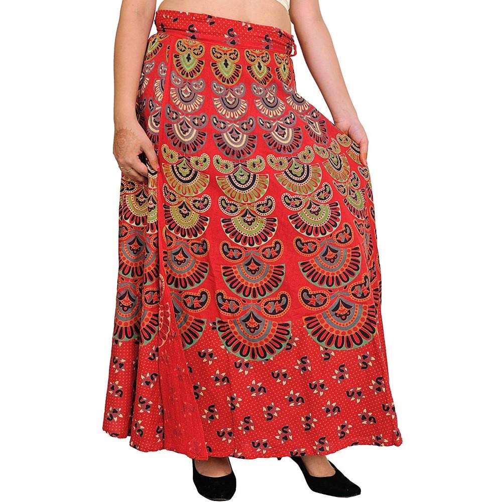 Printed Cotton Wrap Around Skirt For Women's-image-23