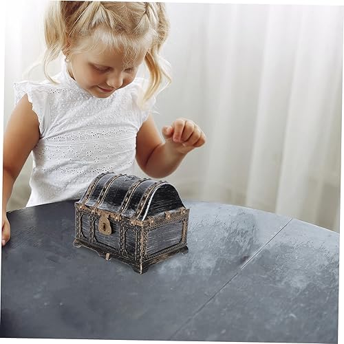 Miniatura 6 de Cabilock Cofre de gemas piratas, 3 piezas de cofre del tesoro pirata, juguete de maquillaje, adornos de juguetes para tesoros transparentes de