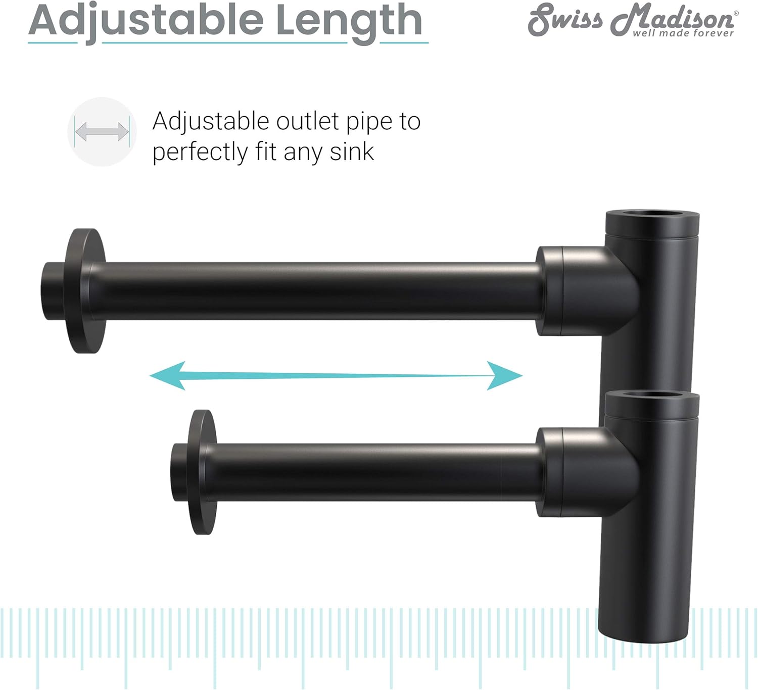 Swiss Madison Well Made Forever SM-BT01MB, Bottle Trap Drain Matte Black