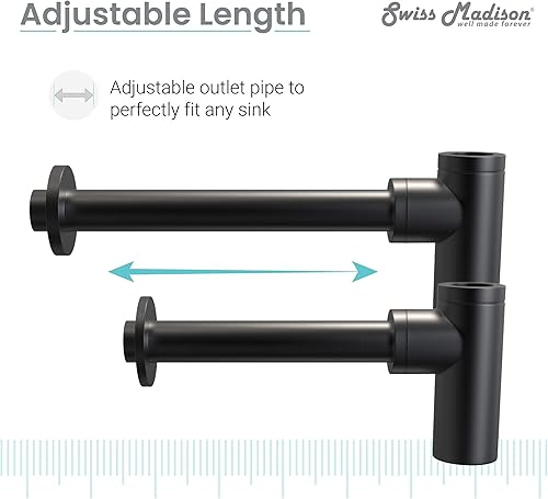 Vista 27 de Swiss Madison Well Made Forever SM-BT01G, drenaje de trampa para botellas, color dorado Oro