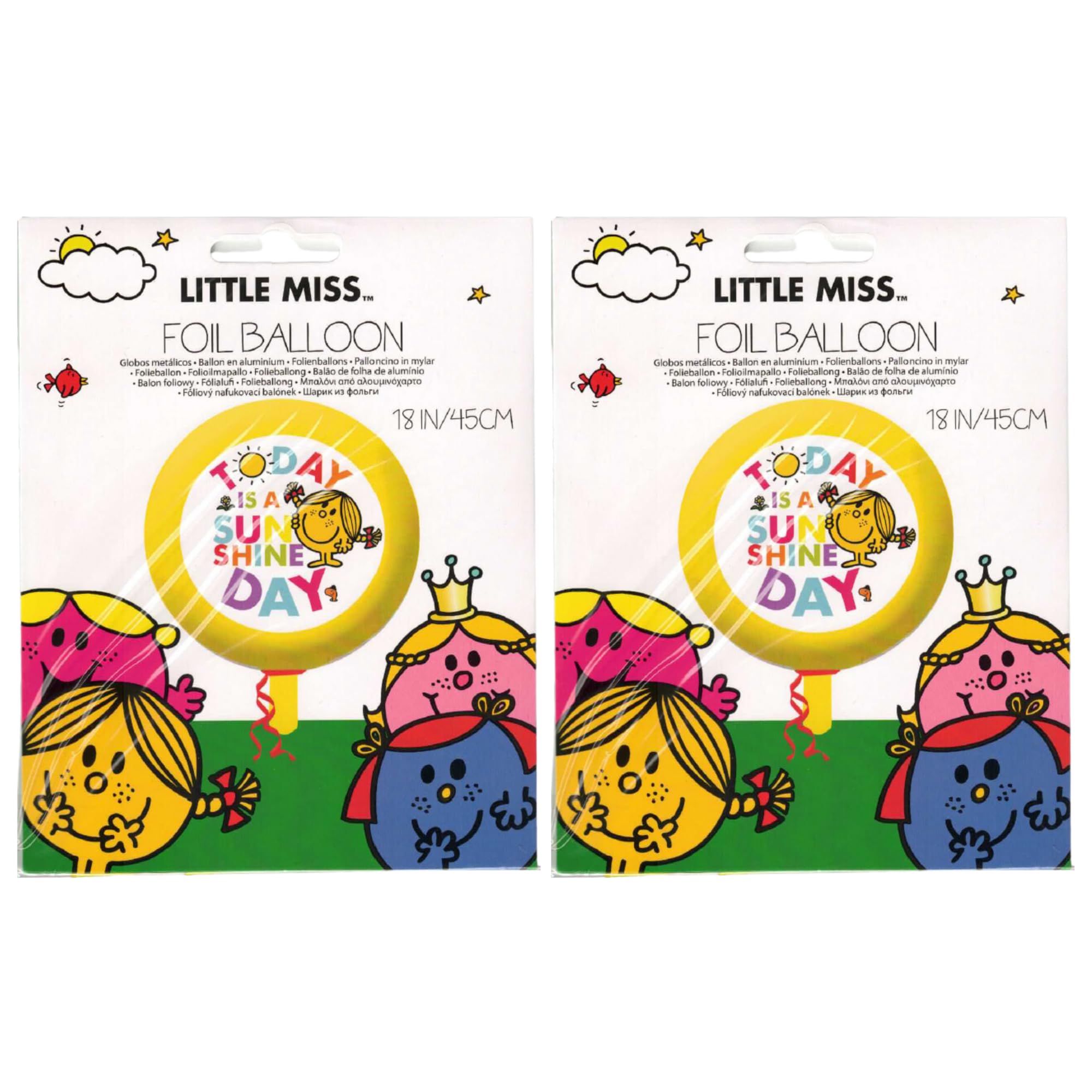 Mr Men Foil Party Balloon Twin Packs - Sun Shine Day