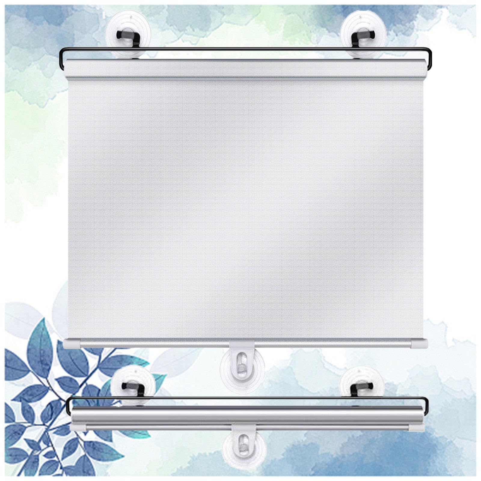 Blackout Roller Blinds With Suction Cups, 99% Uv-resistant Blackout Curtains, Window Roller Shades No Drilling, Temporary Blinds, Sun Shades,silver-45x125cm/17.7 * 49in