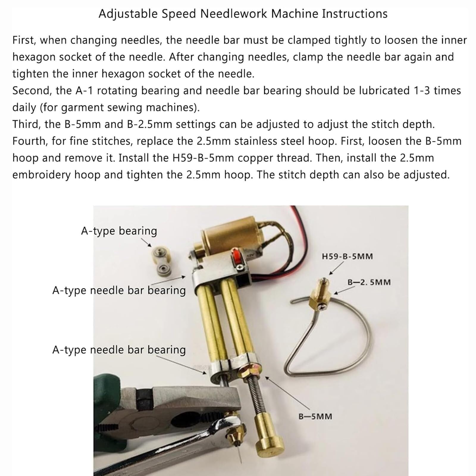 Handheld Single Needle Embroidery Stitch Machine Electric Draft Tool with Adjustable Speed for DIY Pattern Making on 1-8 Sheets