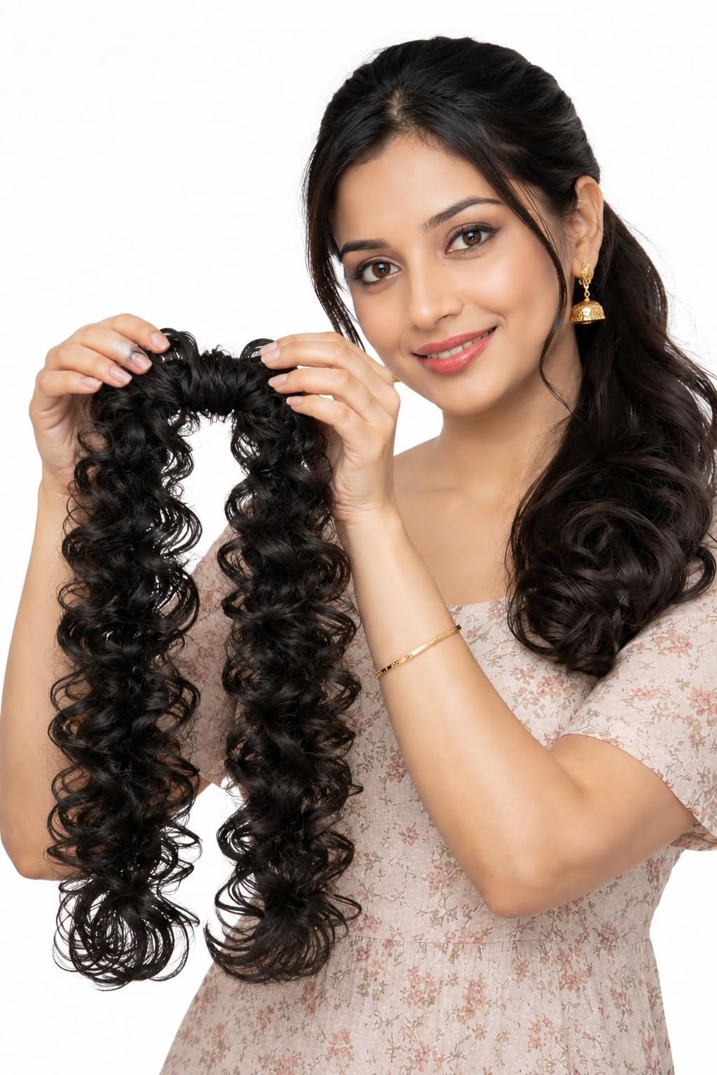 RichCurls Hair Frill Extension for Women – Synthetic Curly Ponytail Hair Extension with Elastic Band, Instant Volume & Length, Natural Look, Easy to Apply, Lightweight Hairpiece