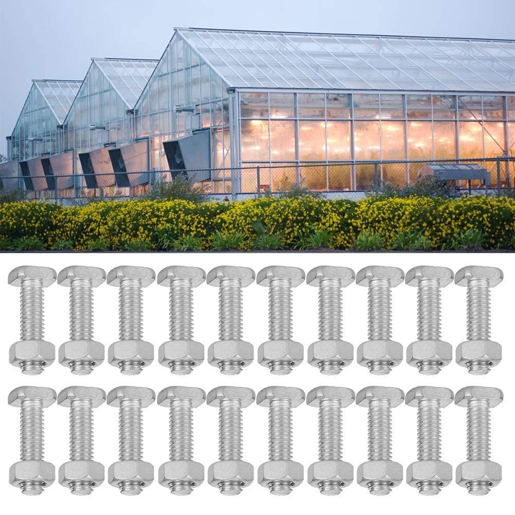 20 Set Bulloni E Dadi Per Serra M6x22 Mm In Acciaio, Kit Di Fissaggio Per Attrezzature Da Giardinaggio - 2