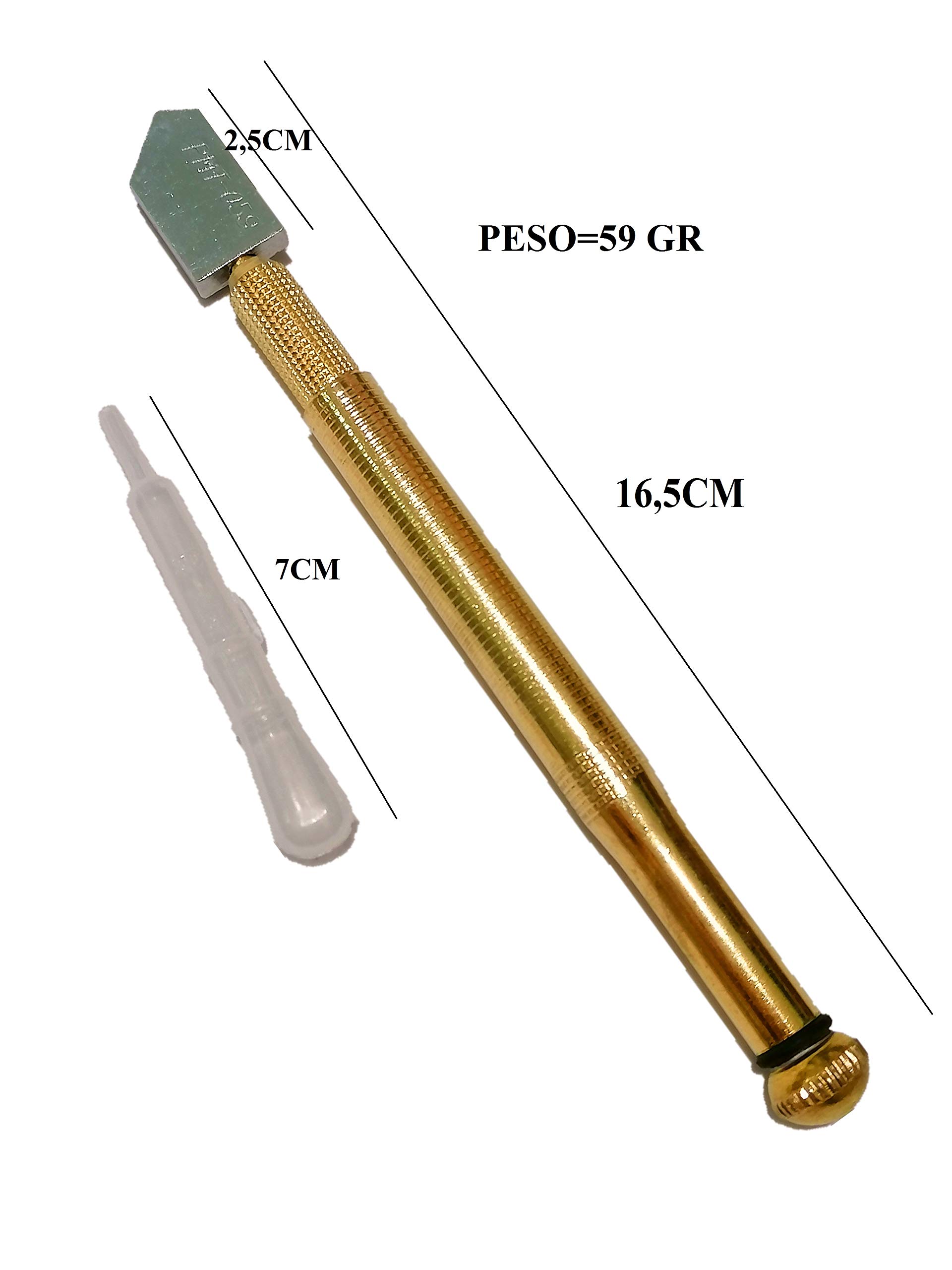 Tagliavetro Professionale, Coltello per Vetro per Vetro, Specchio e Piastrelle di Ceramica Lunga165MM