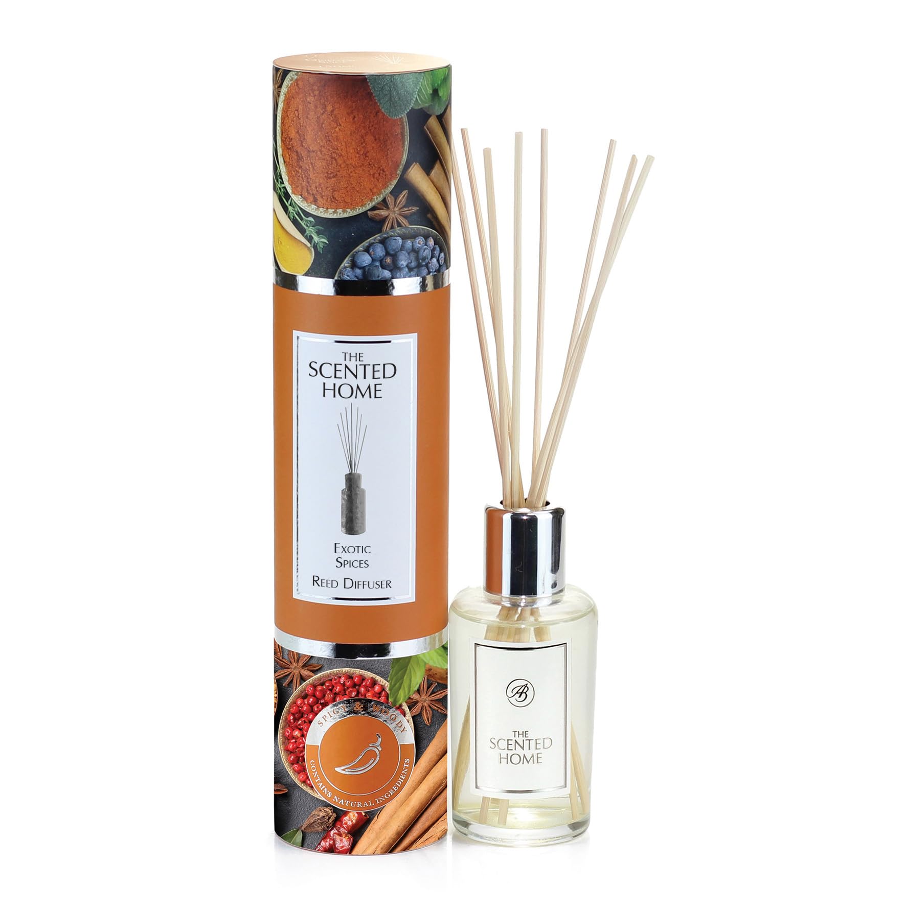 Ashleigh & Burwood Clear Reed Diffuser Air Freshener For Home | The Scented Home Exotic Spices Fragrance Oil Diffuser | Lasts Up To 3 Months | 150Ml