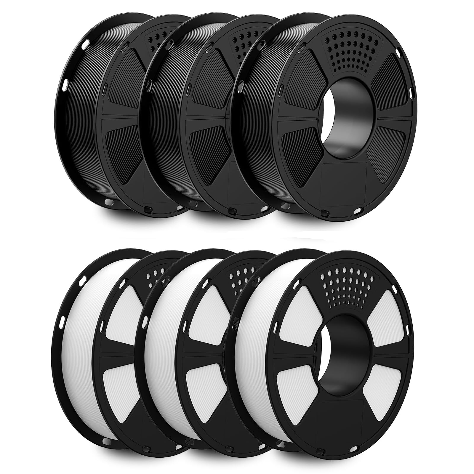 GEEETECH PLA Filament,Schwarz 3x1kg+Weiß 3x1kg für 3d Drucker