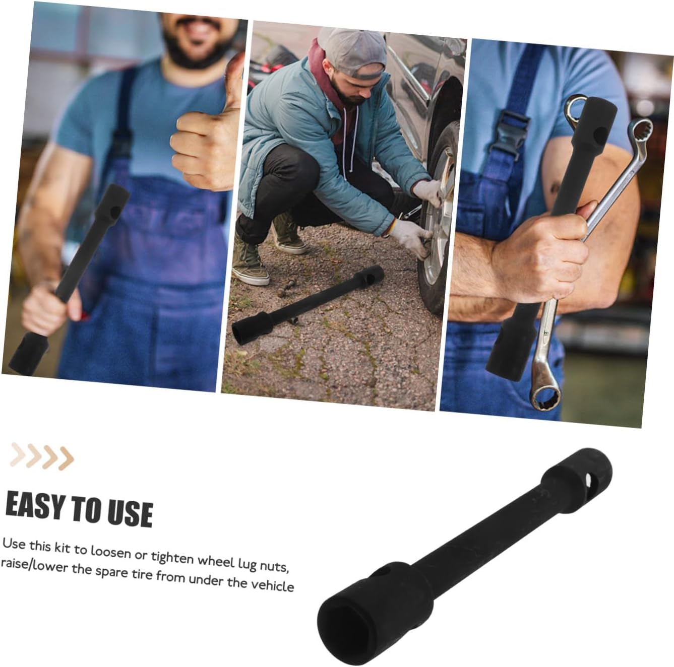 Double-Ended Socket Tire Wrench 24-27Mm, 30Cm Length, Automotive Repair Tool for Car Tire Disassembly and Wheel Maintenance