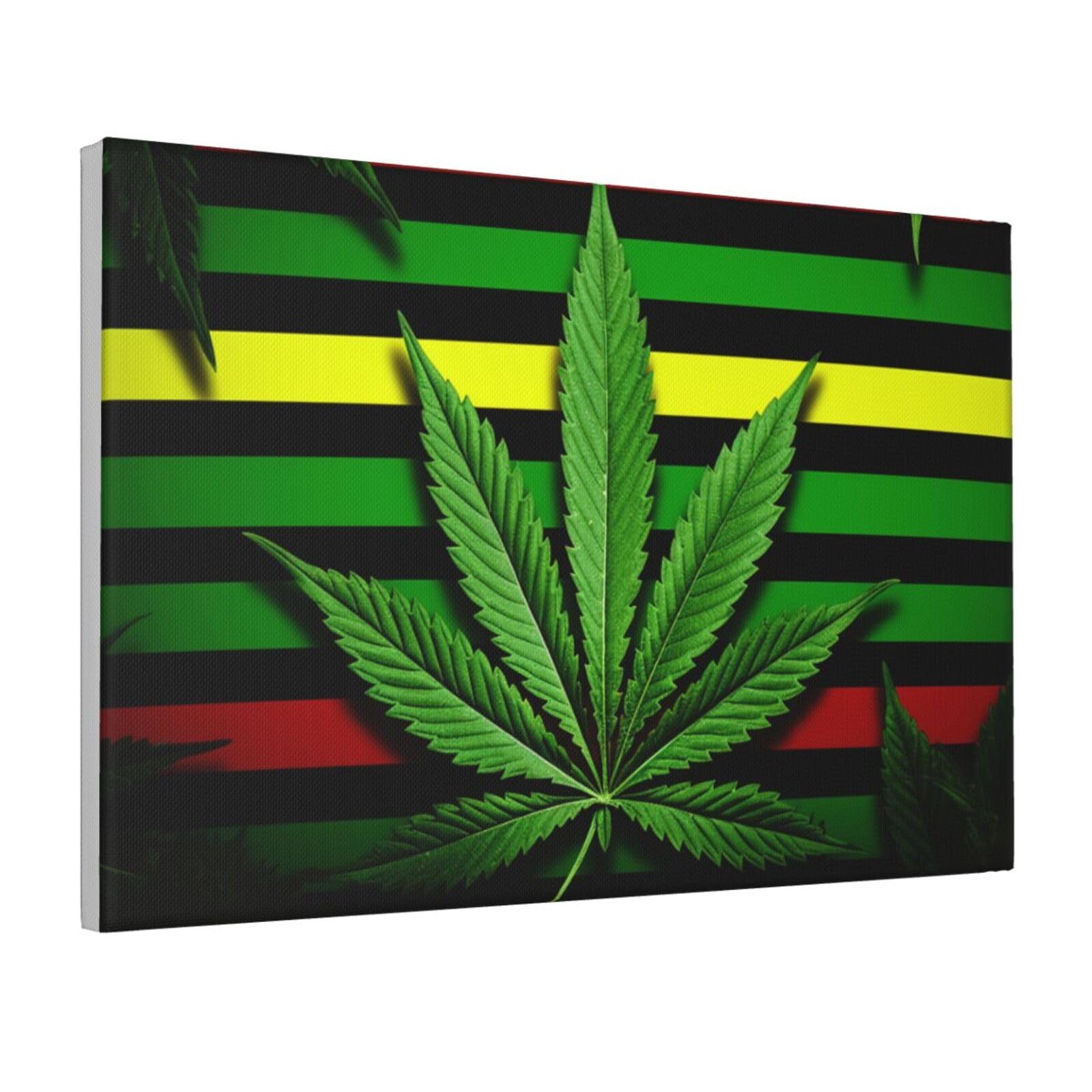 Framed Wall Art for Living Room Art Work, Weed striped Picture Prints Modern Office Wall Paintings Poster Aesthetic Wall Decorations for Home Decor Ready To Hang 16"x24"