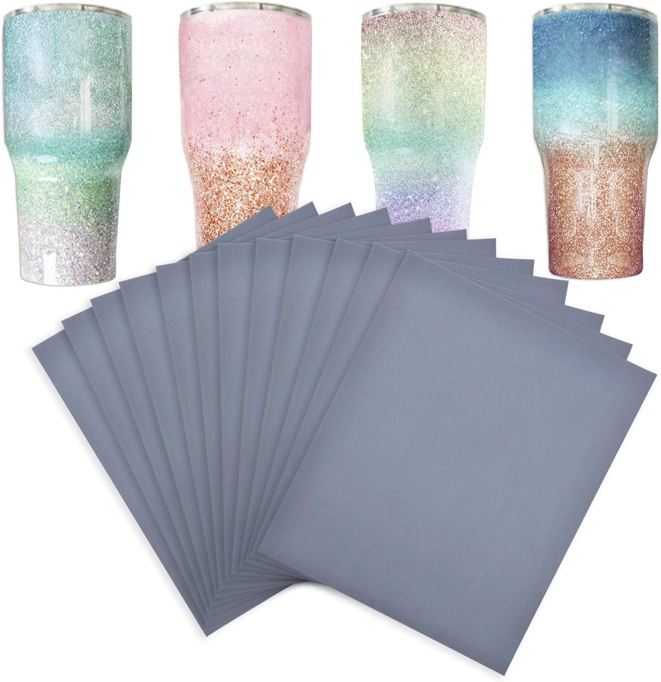 YAROMO 12 Pieces Epoxy Sanding Papers, Waterproof Epoxy Polishing Papers Superfine Epoxy Refinishing Papers for Making Glitter Tumbler Cups, Crafts Tumbler