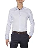 Men's Dress Shirt Slim Fit Non Iron Herringbone Spread Collar