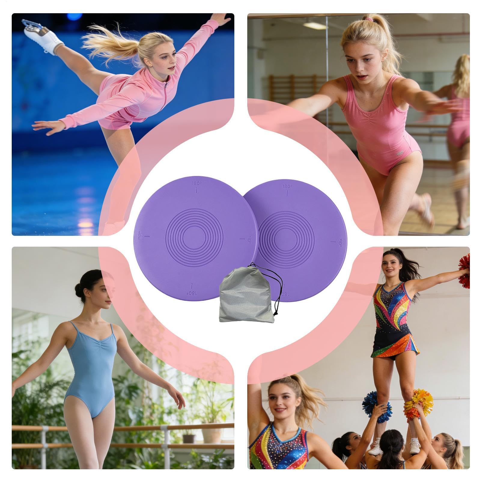 Tavola girevole per balletto, fitness ed equilibrio, disco girevole per danza, equilibrio stabilità, per studi di danza, allenamento, riscaldamento, pattinatore su ghiaccio e ginnastica