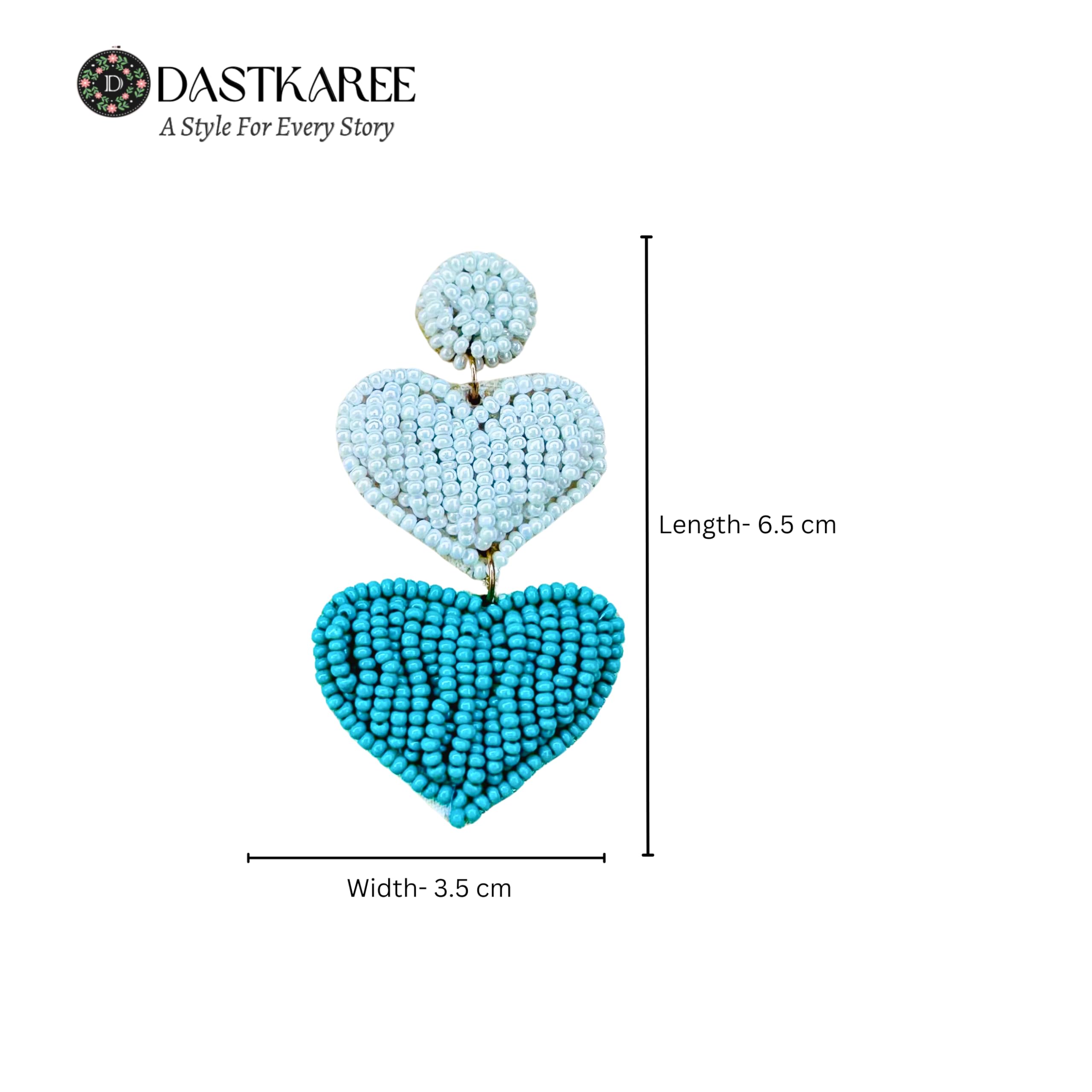 Heart Square Beaded Earring Fashion Jewelry Gift for Her