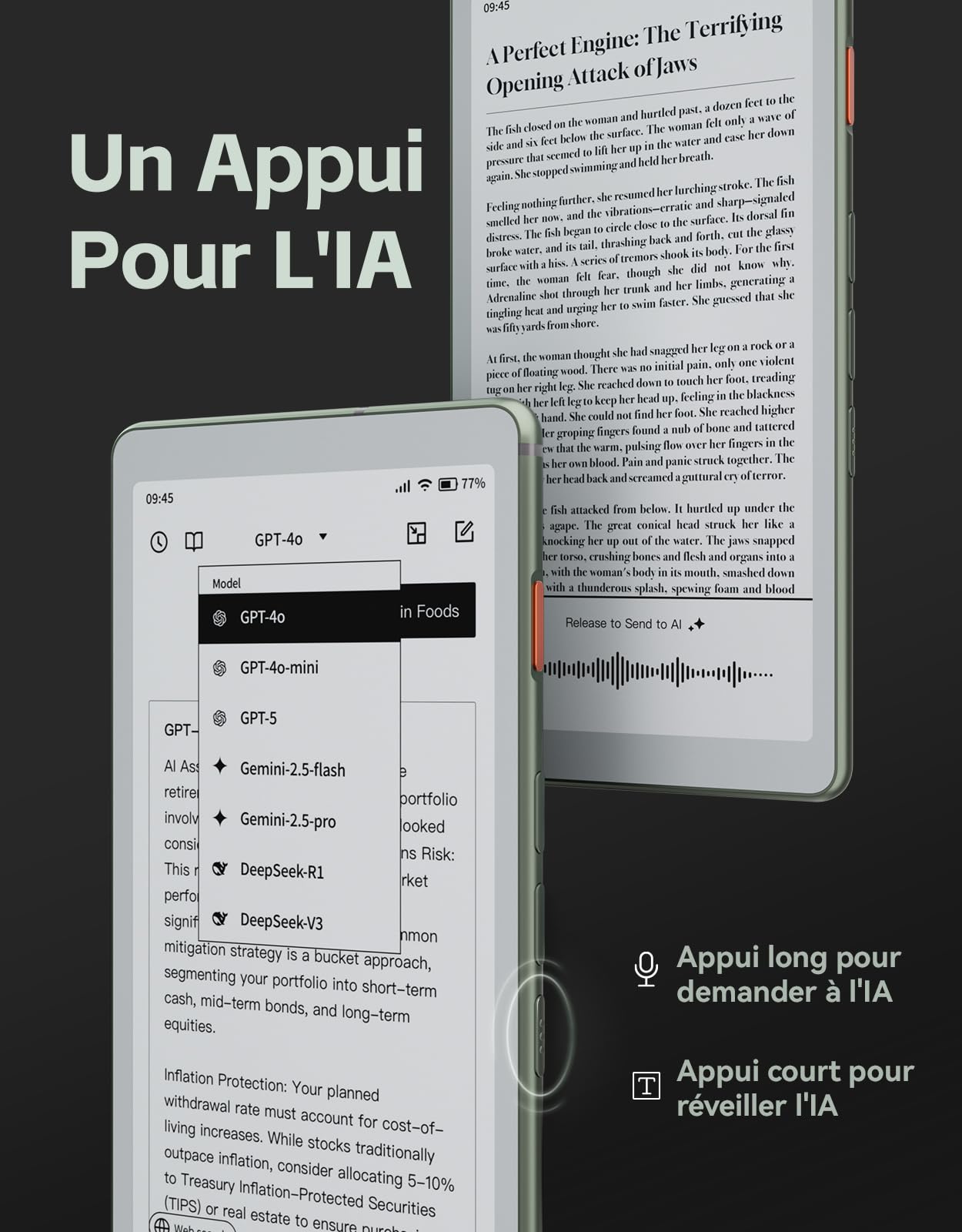 VIWOODS 6,13’’ Carta 1300 AiPaper Reader avec connectivité 4G, liseuse E Ink Ultra-Fine et légère, intégration IA, 300 PPI, lumière Frontale réglable, 128 Go de Stockage