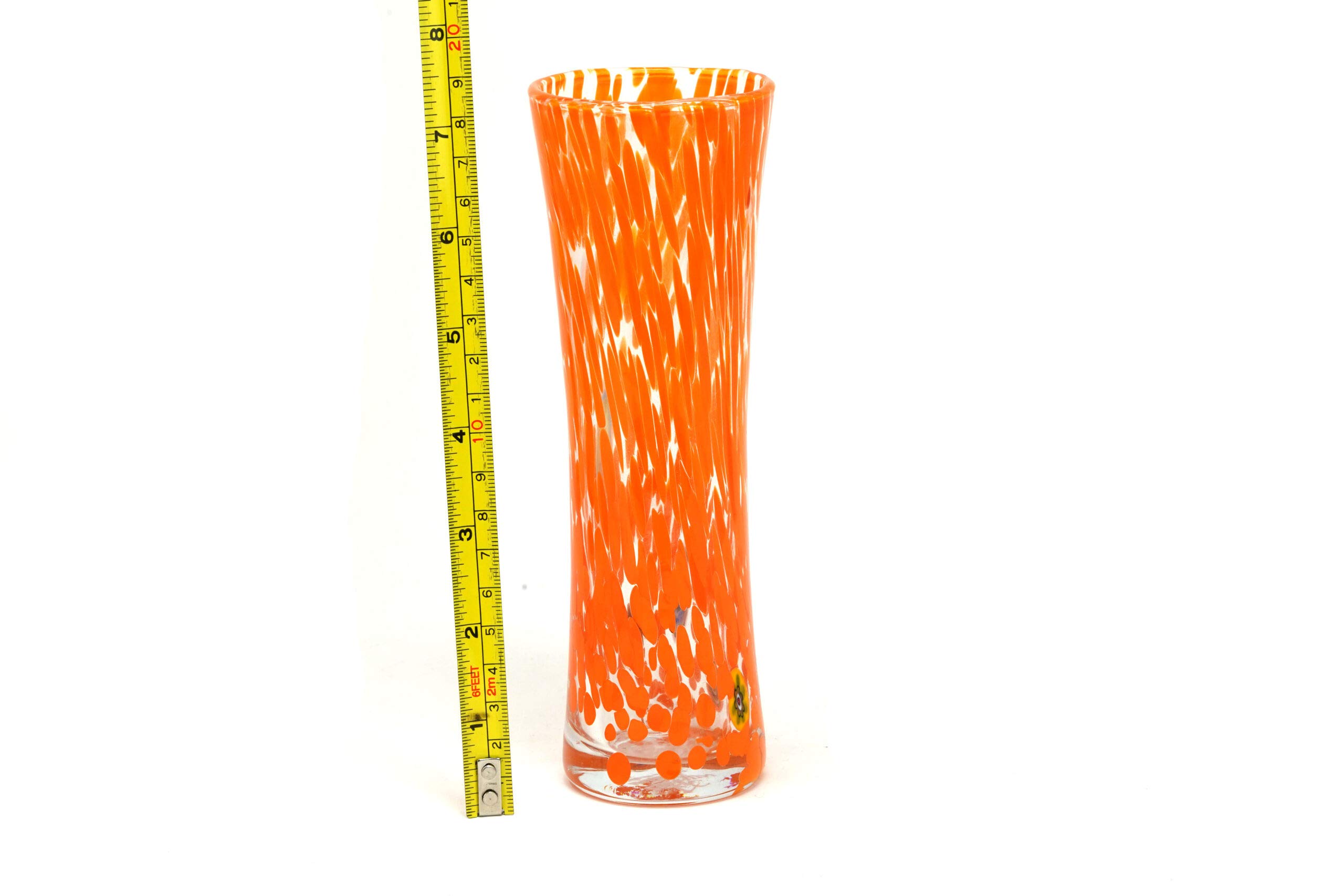 Amazon.co.jp: My Italian Decor ムラノガラス 小さな花瓶 オレンジ