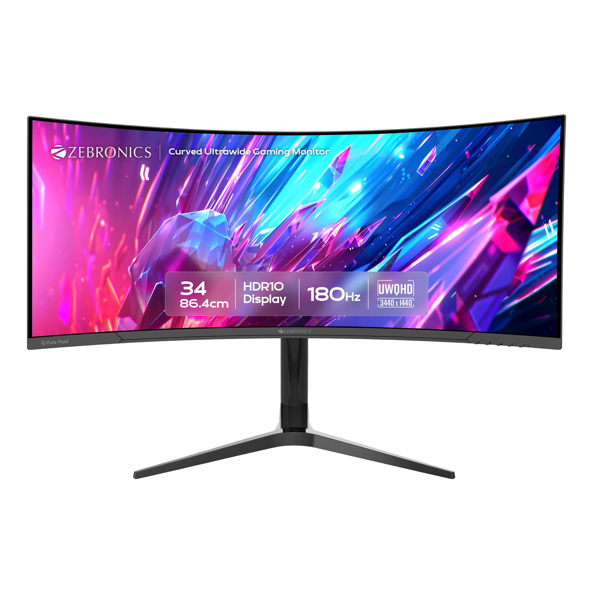 Zebronics PA234 34 Inch Curved Ultrawide Gaming Monitor - Image 1