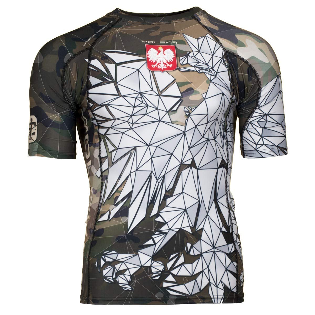 Kurzarm Rashguard, Herren-Sport-T-Shirt, Fitness-T-Shirt, Kompressionsshirt, Shortsleeve, Funktionsshirt Bodybuilding MMA Boxing