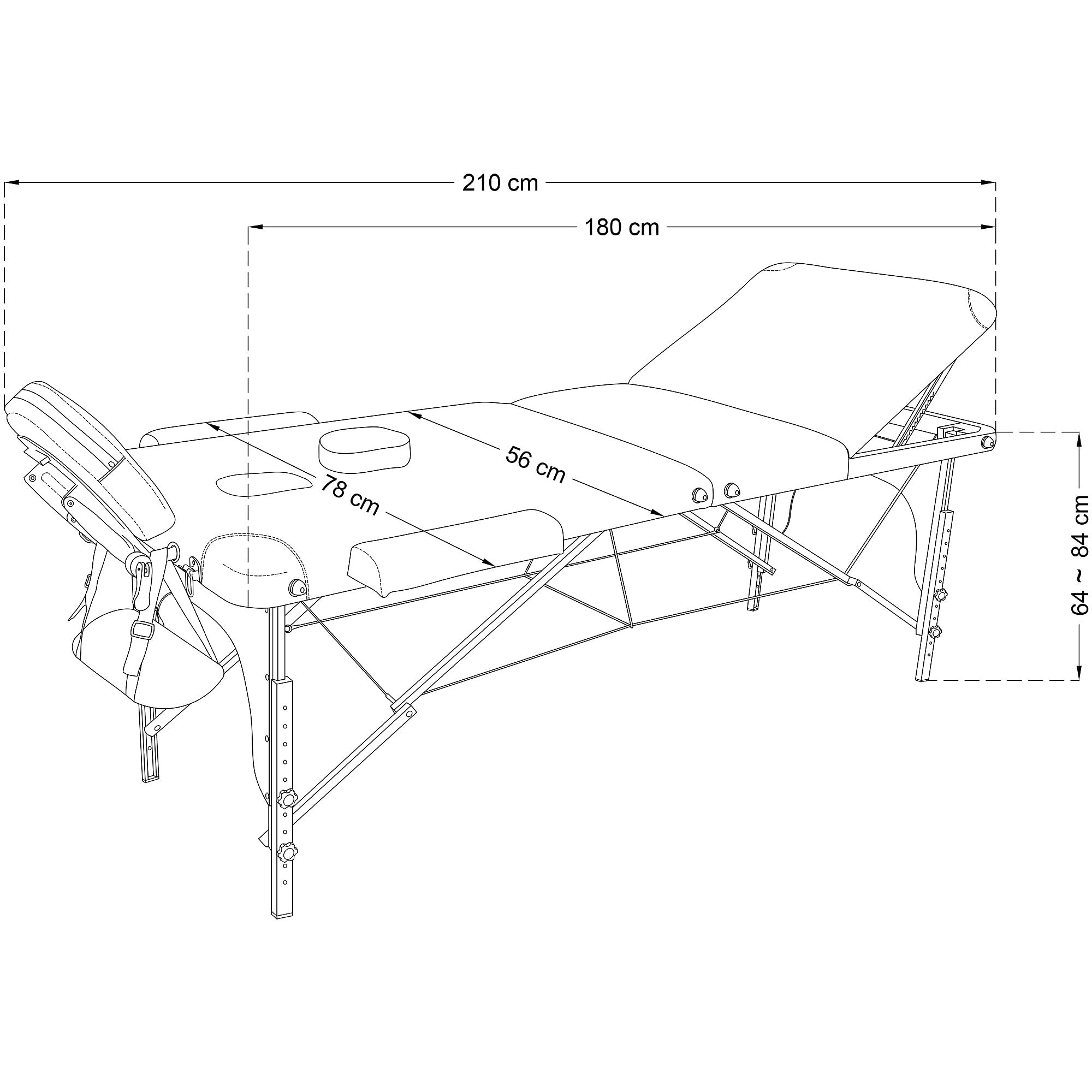BELTOM® Camilla de Masaje 3 Zonas portatil 180 x 56 cm. - Pesa Solo 13,2 kg. y con Accesorios 15,5 kg. - Mesa Cama Banco Plegable Reiki Fsioterapeuta - Crema