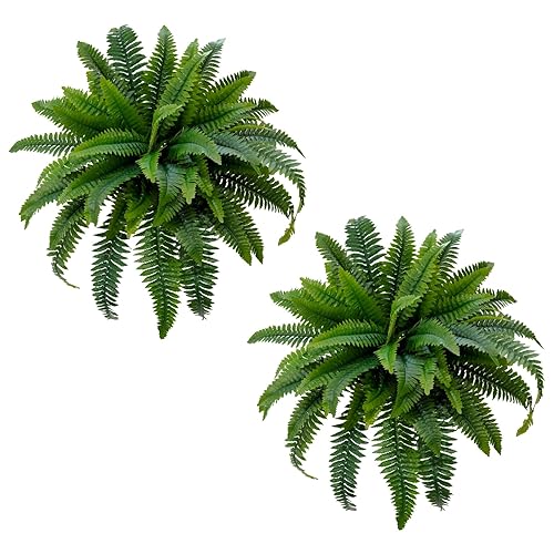 Senjie Artificial Boston Fern 2 Set Large 55 Branches Fake