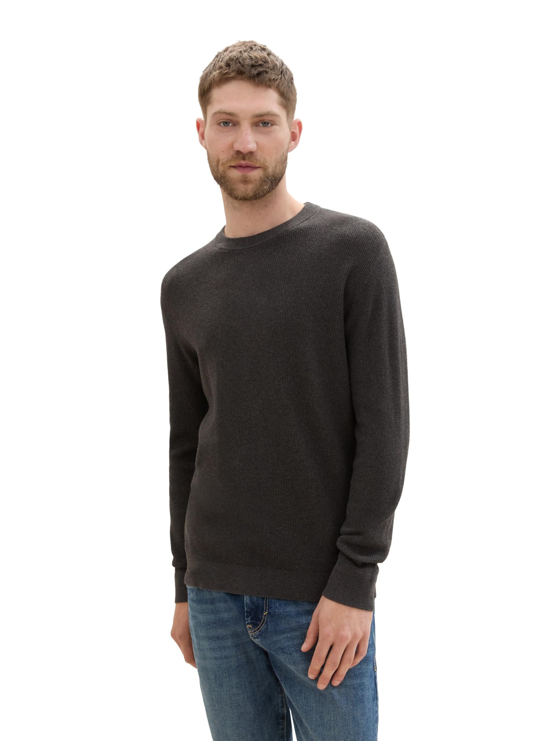 Tom Tailor Herren 1042453 Basic Strickpullover aus Baumwolle (1er Pack)