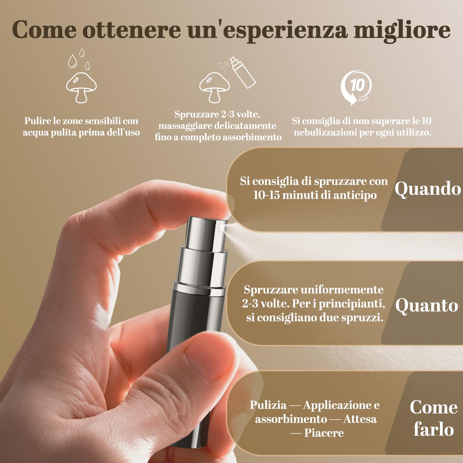 Spray Ritardante Per Uomo - Estratto vegetale delicato - 5 ml | Contrasta l'Eiaculazione Precoce e Prolunga la Durata del Rapporto, Non Anestetizza