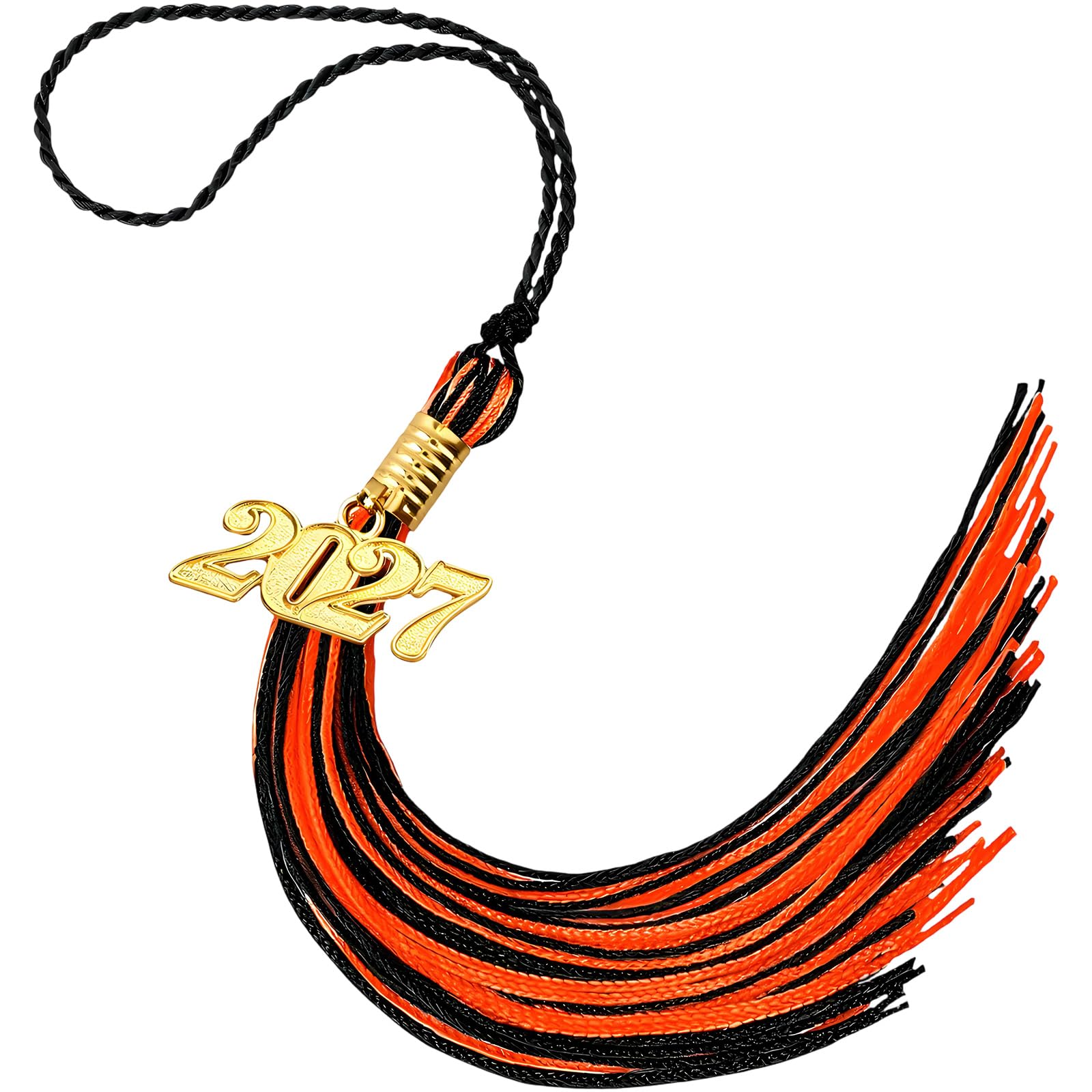 Zeiwohndc Black Ora Nge 2027 Polyester Graduation Tassels With Secure Clip For Cap And Craft Projects Soft Polyester Tassels