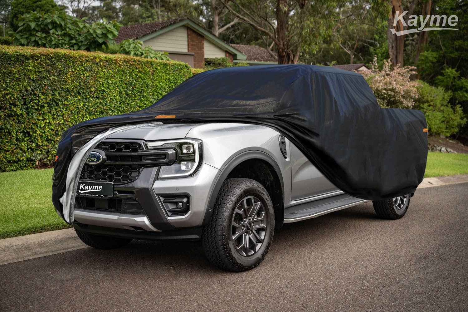Kayme Housse de camion à 7 couches compatible Ford Ranger (2019-2025) Super Cab/Crew Cab Bed, imperméable tous temps, housse de camionnette d'extérieur robuste protection contre le soleil, les UV et