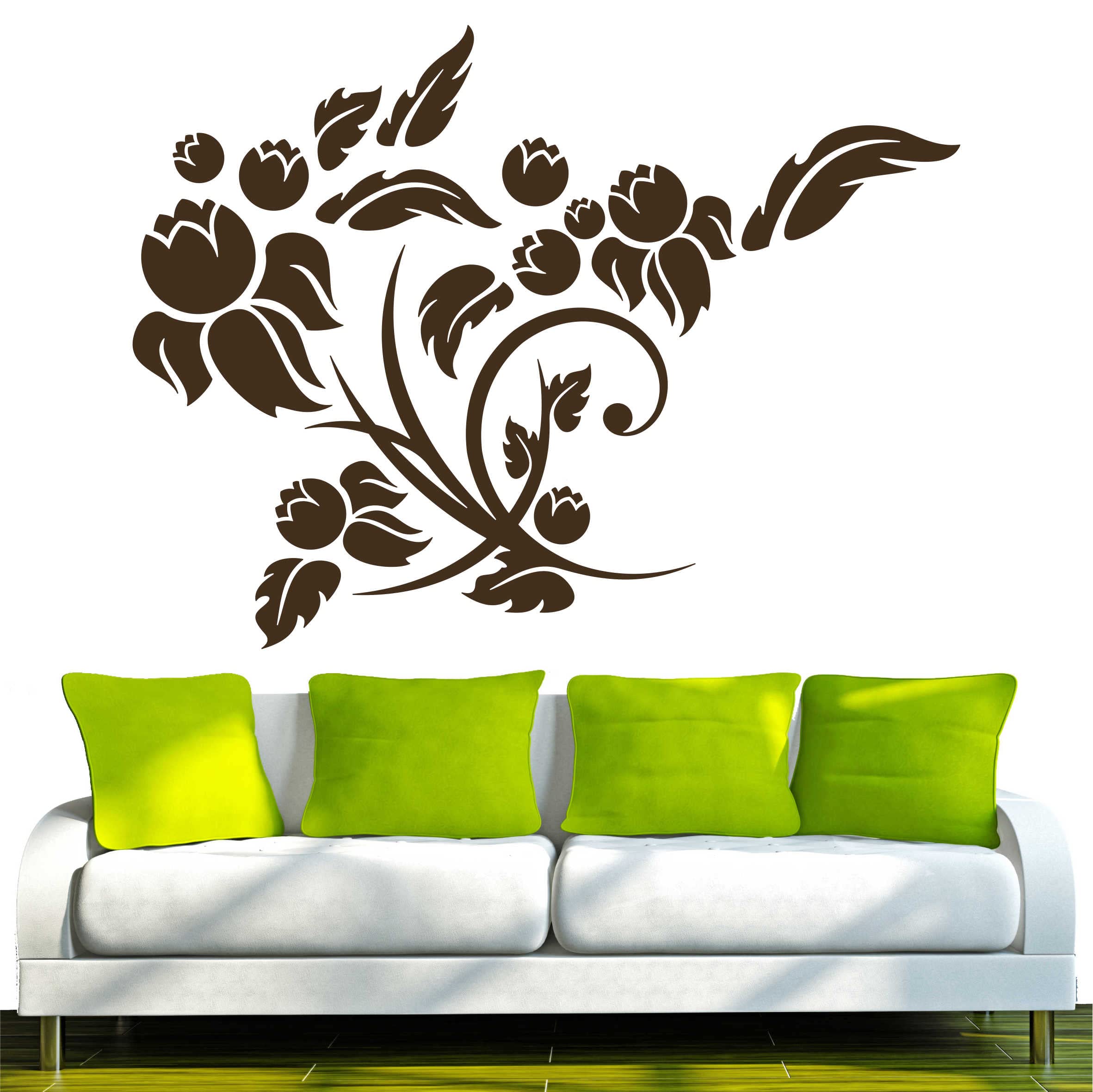 INDIGOS UG - Decalcomanie da muro - adesivi da parete - Murale - E964 per cucina, 100 x 52 cm - blu scuro - Decorazione per soggiorno, camera dei bambini, ufficio, scuola