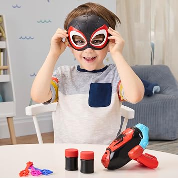 Marvel Spidey and His Amazing Friends Su Ağları Miles Spin Morales Maskeli Elektronik Baloncuk Atıcı Rol Yapma Seti, 3 Yaş ve Üzeri Çocuklar için Süper Kahraman Oyuncakları