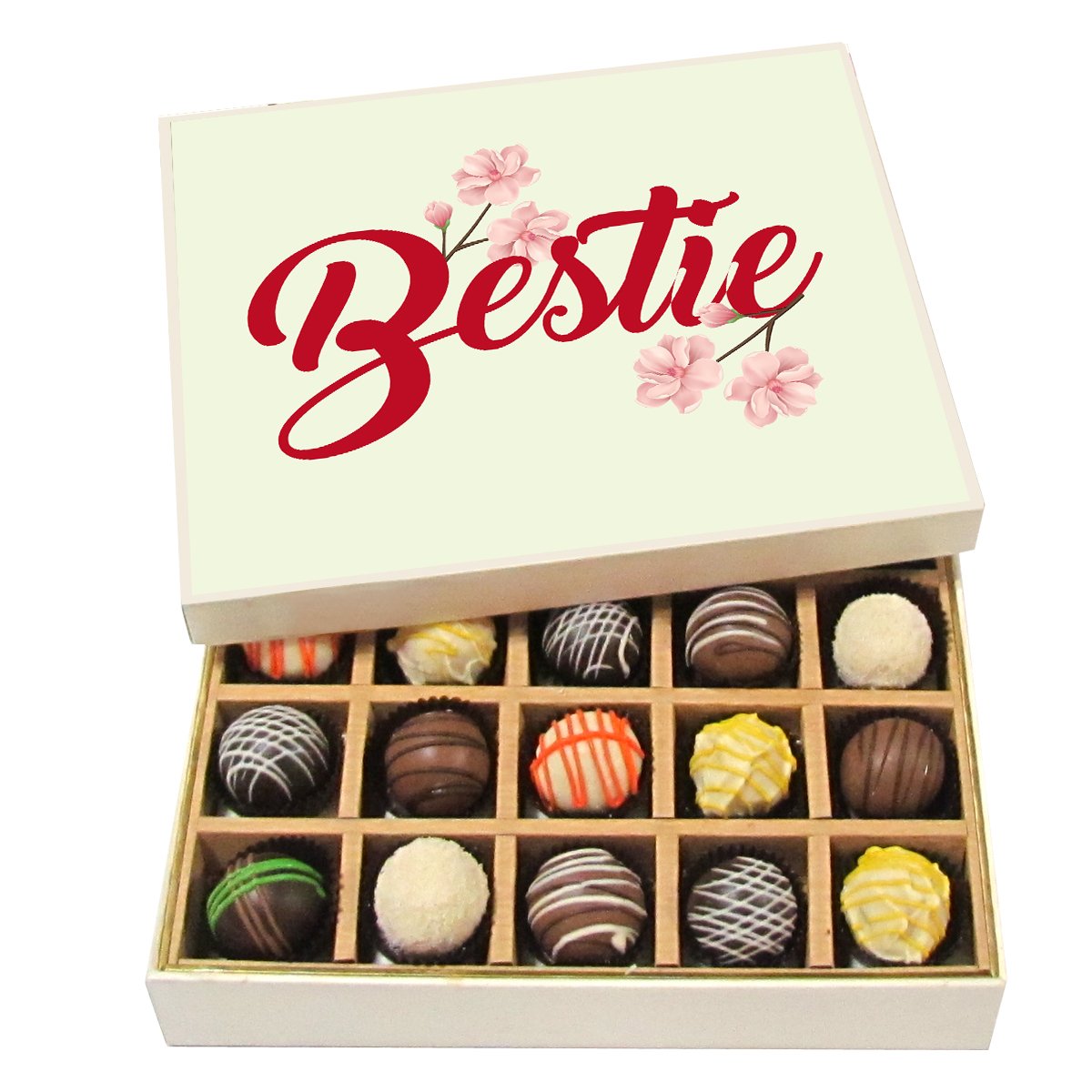 Chocholik Friendship Gift - Bestie - Dark, Milk, White Chocolate Truffles - 20pc