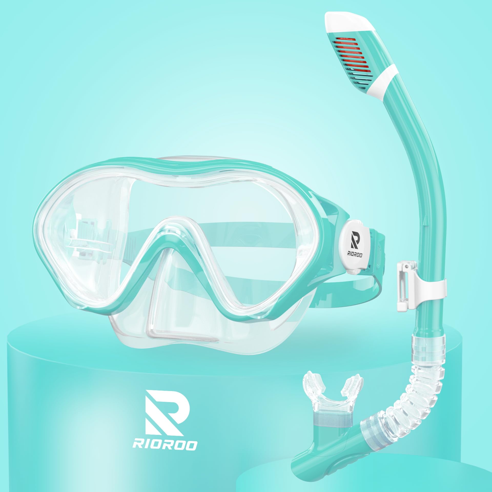 RIOROO Gafas Buceo Niño para Niños y Niñas de 4 a 12 Años, Antivaho Protección UV Antipérdida 180º Gafas Gatacion Niño con Protección para la Nariz