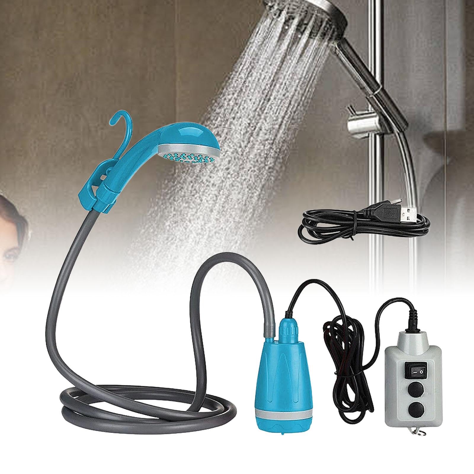 Ducha Portátil para Camping, Ducha para Exteriores, Cabezal de Ducha de Mano, Bomba de Ducha Eléctrica Recargable por USB para Viajes Y Jardinería.