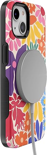 Vista 756 de Casely Funda para iPhone 13 Compatible con MagSafe Color Splash de medianoche Funda retro abstracta Color de medianoche Splash Abstracto