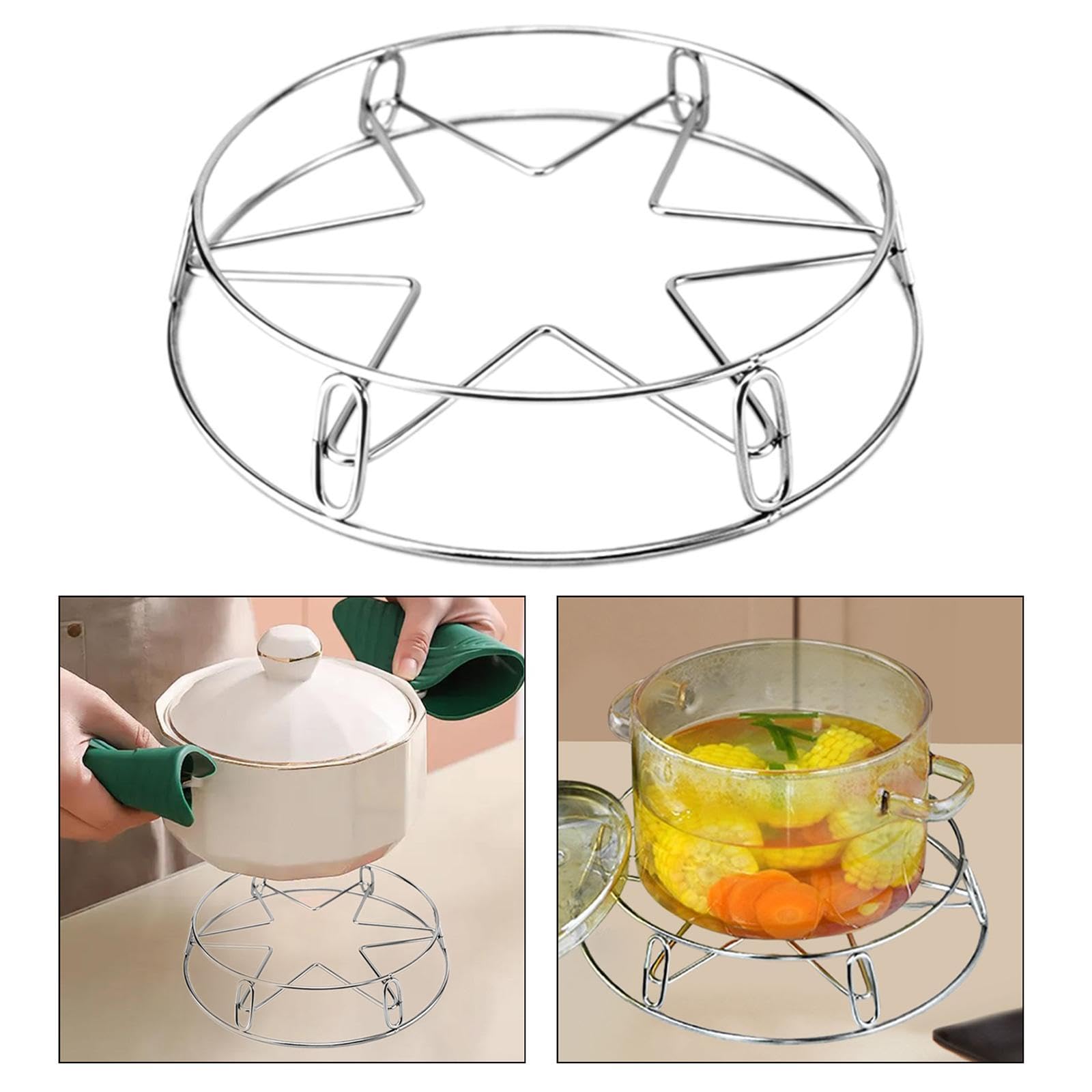 jojomis Stainless Steel Steamer Rack Pot Holder Multipurpose Hot Pot Holder for Kitchen Camping Outdoor Home